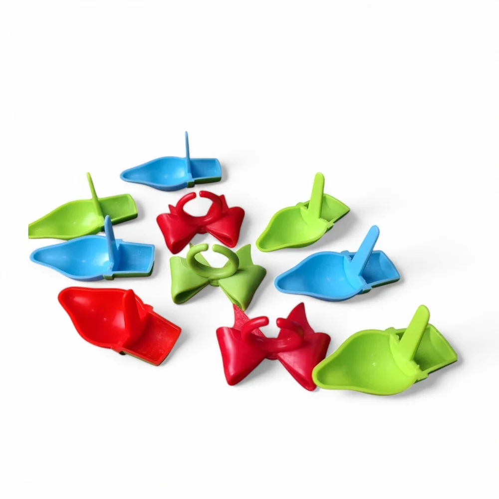 10 Christmas Cake Toppers Plastic Bulbs And Bows Rings Novelty Gifts